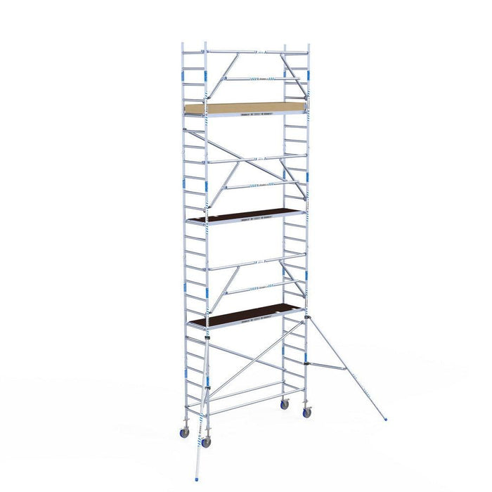 Rollgerüst Alumexx Extra 75x250 8,2m Arbeitshöhe an der Fassade - GerüstExpress