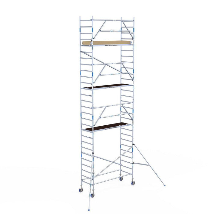 Rollgerüst Alumexx Extra 90x250 9,2m Arbeitshöhe an der Fassade - GerüstExpress