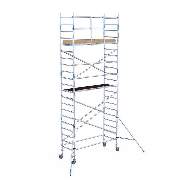 Rollgerüst Alumexx Light 90x250 7,2m Arbeitshöhe an der Fassade - GerüstExpress