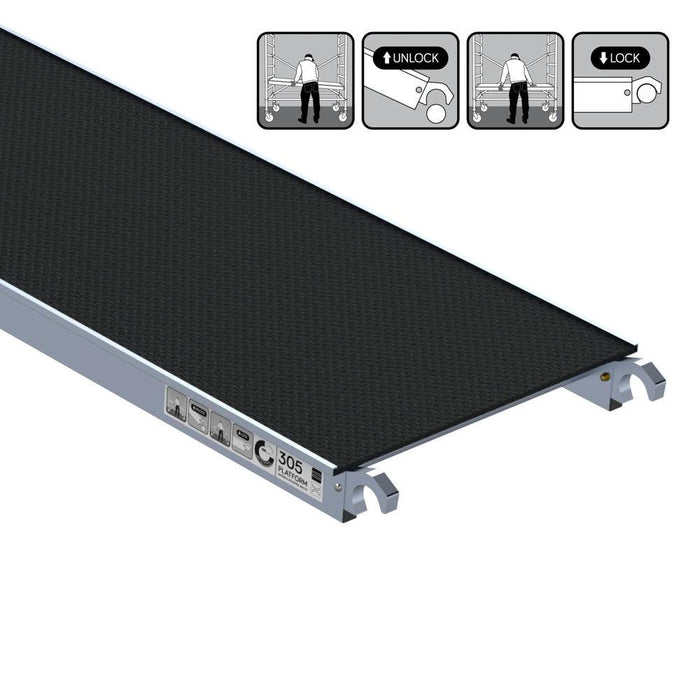 Rollgerüstplattformen ohne Klappe 305 cm Carbonplattform (leicht) - GerüstExpress