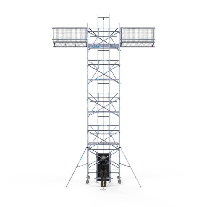 Solar-Rollgerüst 135x305 10,2m Arbeitshöhe, inkl. Solar-Lift, Dachrandabsicherung - GerüstExpress