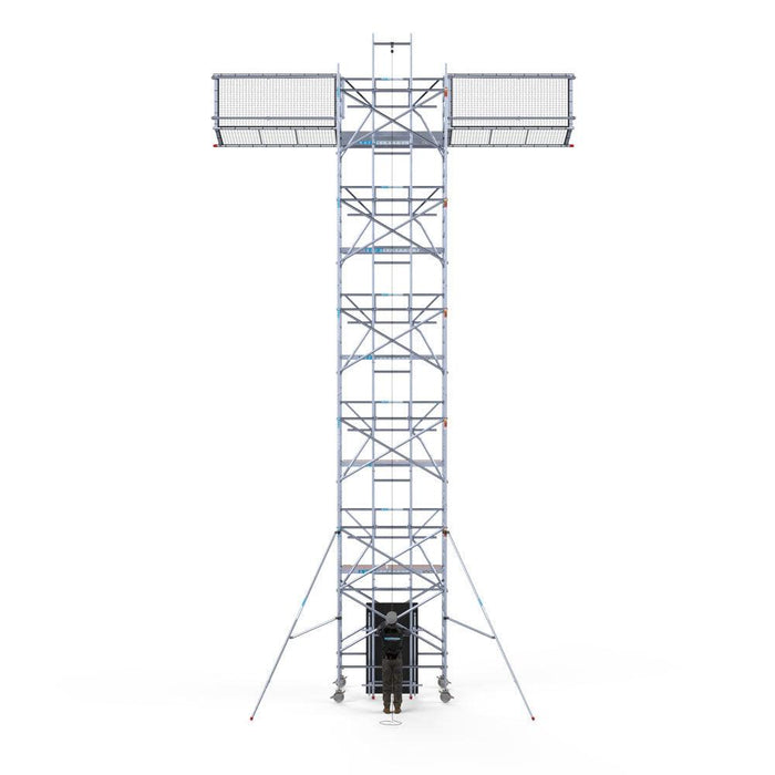 Solar Rollgerüst 135x250 12,2m Arbeitshöhe, inkl. Solarlift, Dachrandabsicherung Safeguard - GerüstExpress