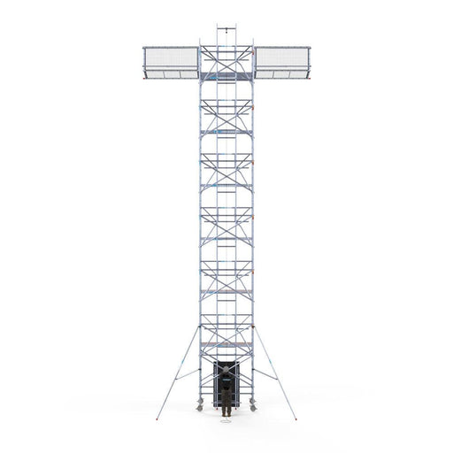 Solar Rollgerüst 135x250 14,2m Arbeitshöhe, inkl. Solarlift, Dachrandabsicherung Safeguard - GerüstExpress