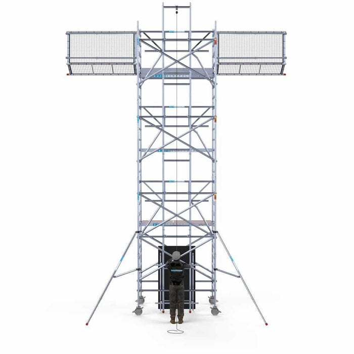 Solar-Rollgerüst 135x250 8,2m Arbeitshöhe, inkl. Solarlift, Dachrandabsicherung - GerüstExpress
