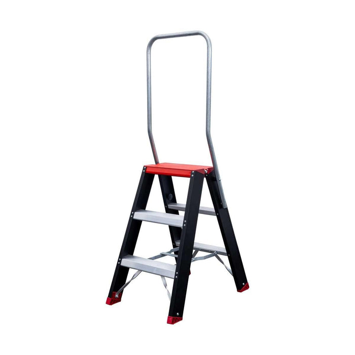 Doppeltreppe schwarz Professionell 2x3 Stufen - Limited Edition - GerüstExpress