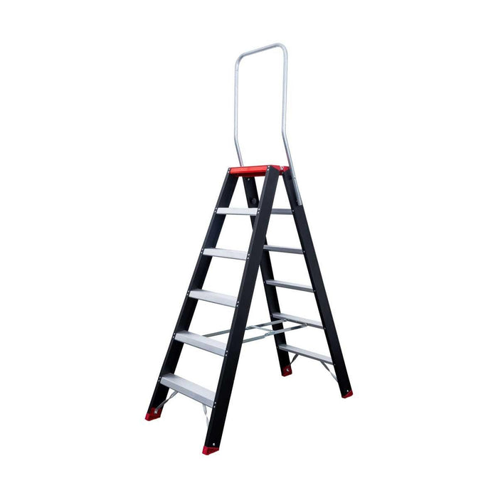 Doppeltreppe schwarz Professionell 2x6 Stufen - Limited Edition - GerüstExpress