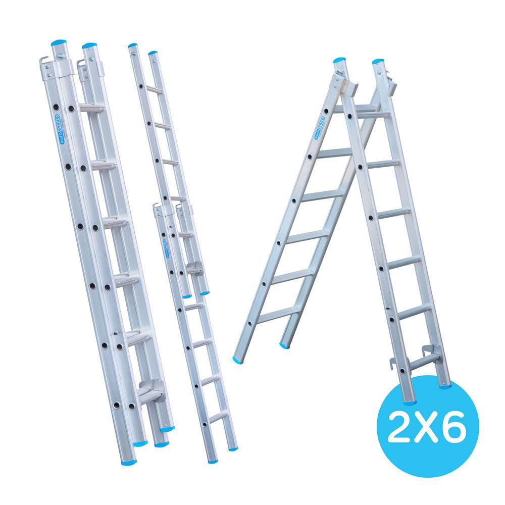 Eurostairs Mehrzweckleiter gerade 2x6 Sprossen - GerüstExpress