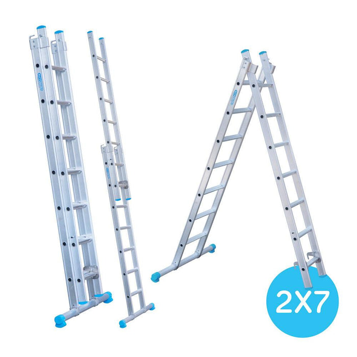 Eurostairs Merhzweckleiter doppelt gerade 2x7 Sprossen - GerüstExpress