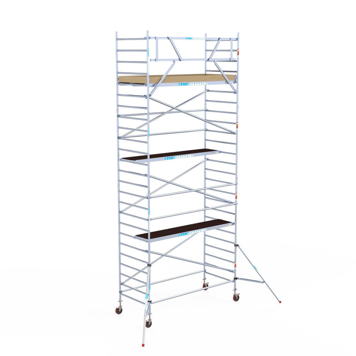 Rollgerüst Euroscaffold Basic 135x305 8,2m Arbeitshöhe an der Fassade - GerüstExpress
