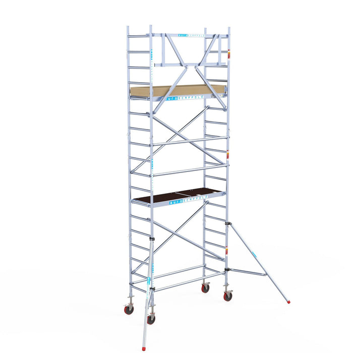 Rollgerüst Euroscaffold Basic 75x190 6,2m Arbeitshöhe an der Fassade - GerüstExpress