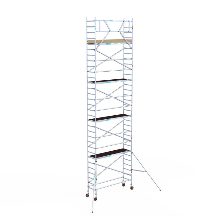 Rollgerüst Euroscaffold Basic 75x250 10,2m Arbeitshöhe an der Fassade - GerüstExpress