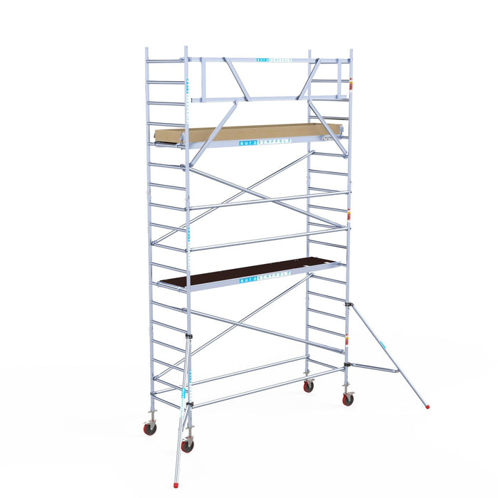 Rollgerüst Euroscaffold Basic 90x305 6,2m Arbeitshöhe an der Fassade - GerüstExpress