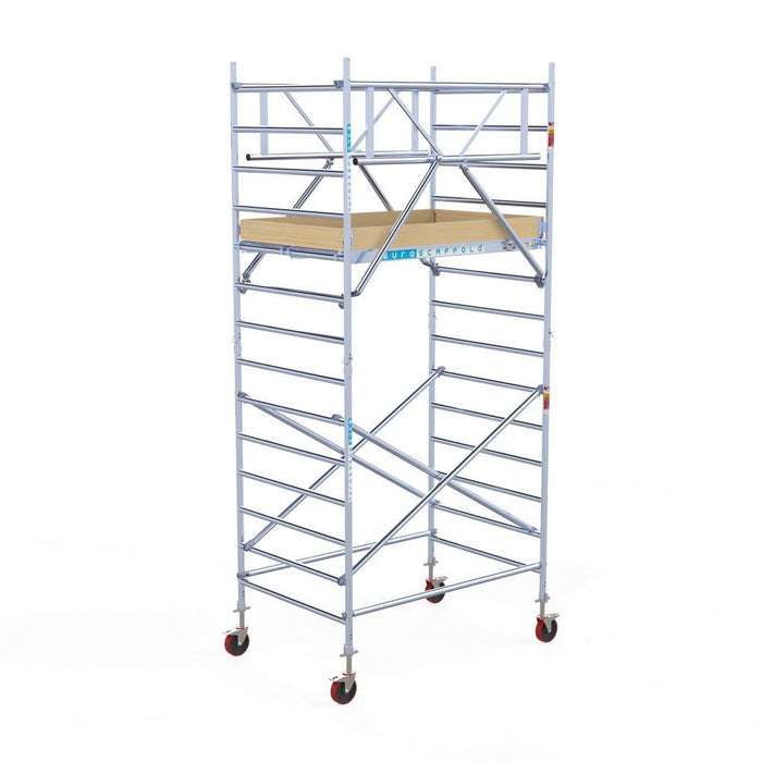 Rollgerüst Euroscaffold Basic Plus 135x190 5,2m Arbeitshöhe freistehend mit Carbon - GerüstExpress