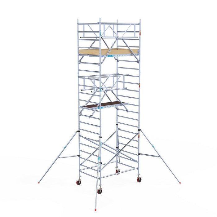 Rollgerüst Euroscaffold Basic Plus 135x190 7,2m Arbeitshöhe freistehend - GerüstExpress