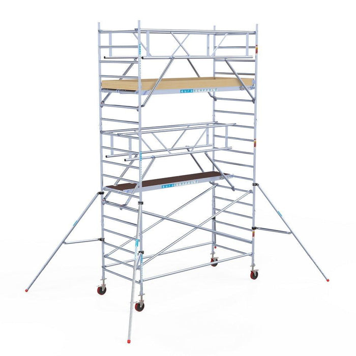 Rollgerüst Euroscaffold Basic Plus 135x305 6,2m Arbeitshöhe freistehend mit Carbon - GerüstExpress