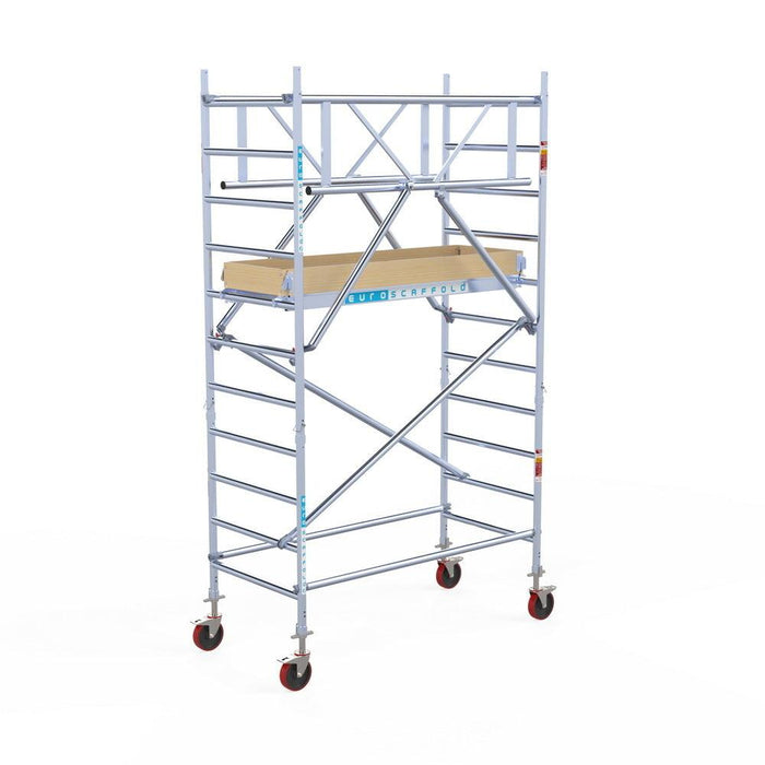 Rollgerüst Euroscaffold Basic Plus 90x190 4,2m Arbeitshöhe freistehend mit Carbon - GerüstExpress