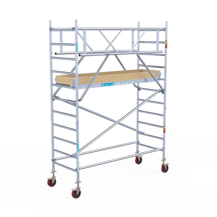 Rollgerüst Euroscaffold Basic Plus 90x250 4,2m Arbeitshöhe freistehend mit Carbon - GerüstExpress