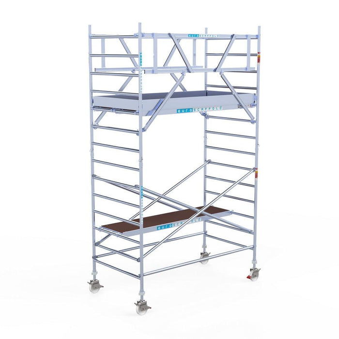Rollgerüst Eurogerüst Original 135x250 5,2m Arbeitshöhe Carbonplattform freistehend - GerüstExpress