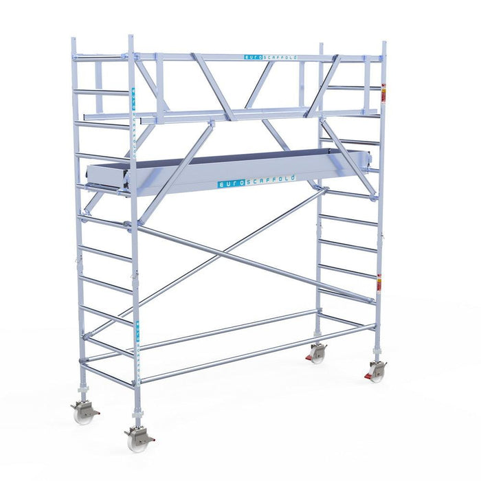 Rollgerüst Eurogerüst Original 90x305 4,2m Arbeitshöhe Carbonplattform freistehend - GerüstExpress