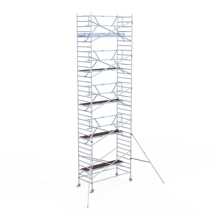 Rollgerüst Euroscaffold Professionell 135x305 11,2m Arbeitshöhe an der Fassade - GerüstExpress