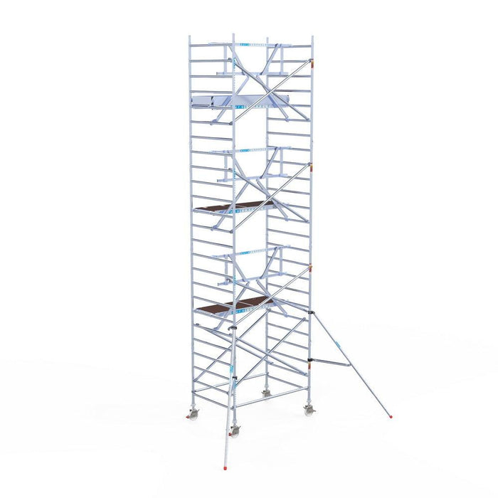 Rollgerüst Euroscaffold Professionell 135x190 8,2m Arbeitshöhe an der Fassade - GerüstExpress