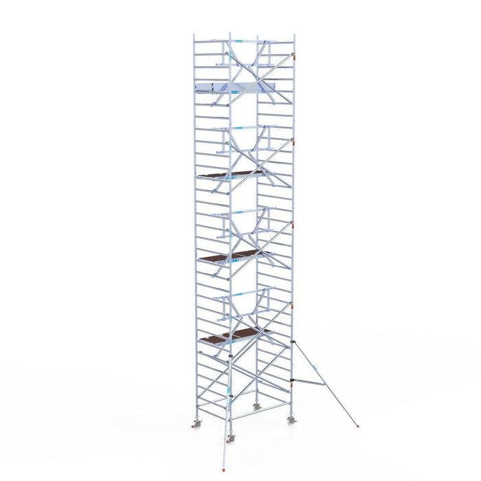 Rollgerüst Euroscaffold Professionell 135x190 10,2m Arbeitshöhe an der Fassade - GerüstExpress