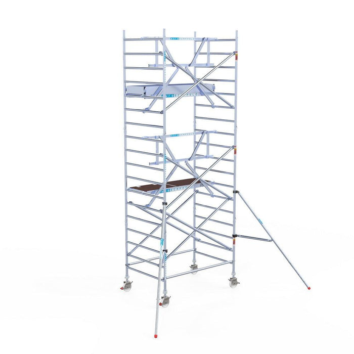 Rollgerüst Euroscaffold Professionell 135x190 6,2m Arbeitshöhe an der Fassade - GerüstExpress