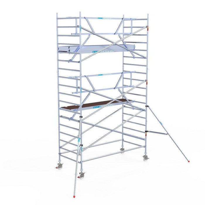 Rollgerüst Euroscaffold Professionell 135x305 6,2m Arbeitshöhe an der Fassade - GerüstExpress