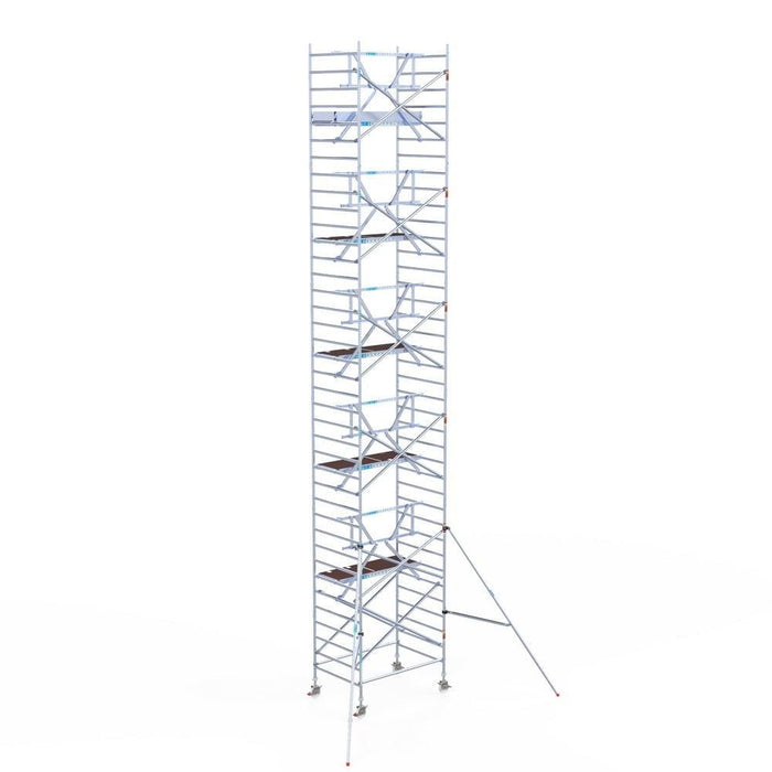 Rollgerüst Euroscaffold Professionell 135x190 12,2m Arbeitshöhe an der Fassade - GerüstExpress