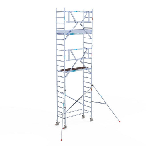 Rollgerüst Euroscaffold Professionell 75x190 7,2m Arbeitshöhe an der Fassade - GerüstExpress