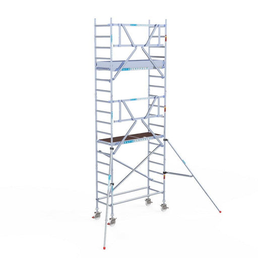 Rollgerüst Euroscaffold Professionell 75x190 6,2m Arbeitshöhe an der Fassade - GerüstExpress