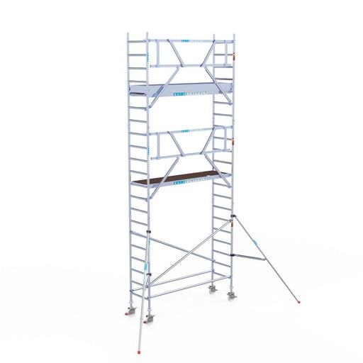 Rollgerüst Euroscaffold Professionell 75x250 7,2m Arbeitshöhe an der Fassade - GerüstExpress
