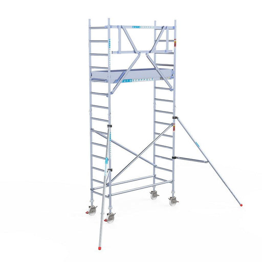 Rollgerüst Euroscaffold Professionell 75x190 5,2m Arbeitshöhe an der Fassade - GerüstExpress