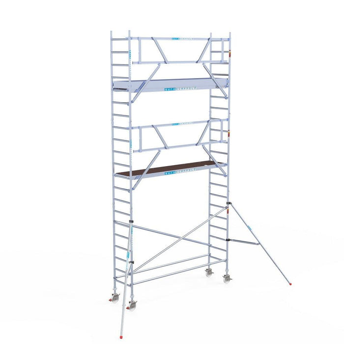 Rollgerüst Euroscaffold Professionell 75x305 7,2m Arbeitshöhe an der Fassade - GerüstExpress