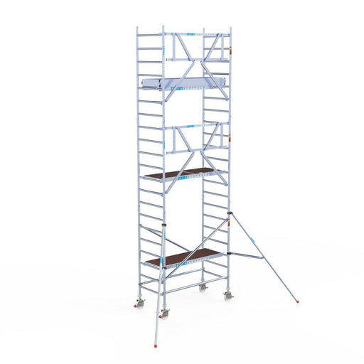 Rollgerüst Euroscaffold Professionell 90x190 7,2m Arbeitshöhe an der Fassade - GerüstExpress