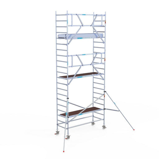 Rollgerüst Euroscaffold Professionell 90x250 7,2m Arbeitshöhe an der Fassade - GerüstExpress
