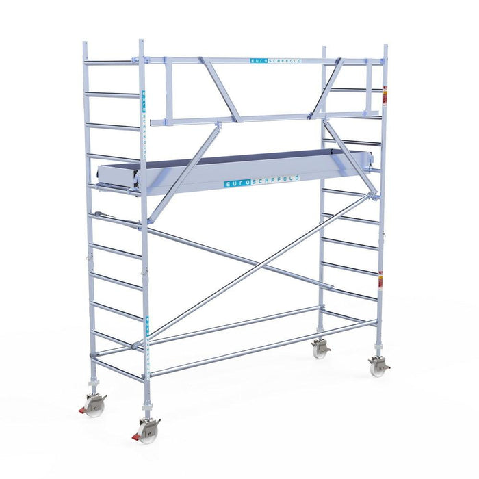 Rollgerüst Euroscaffold Professionell 90x305 4,2m Arbeitshöhe an der Fassade - GerüstExpress