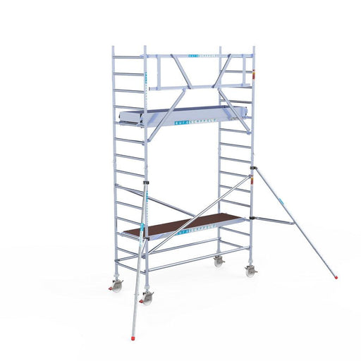 Rollgerüst Euroscaffold Professionell 90x250 5,2m Arbeitshöhe an der Fassade - GerüstExpress