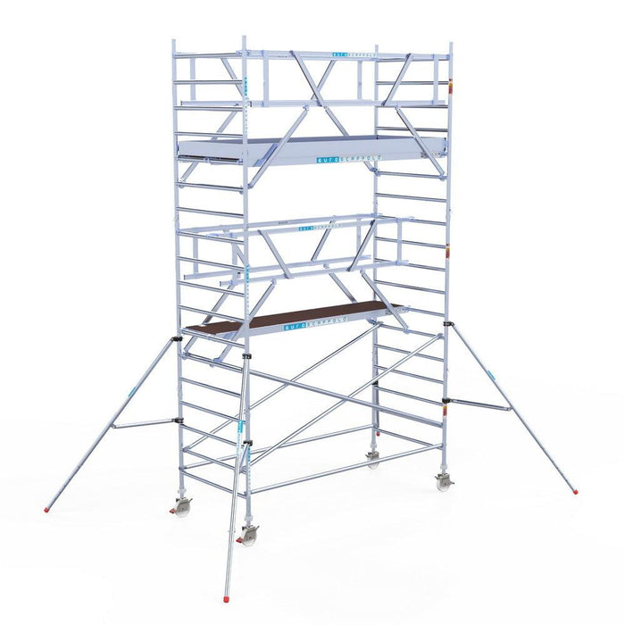 Rollgerüst Euroscaffold Professionell 135x305 6,2m Arbeitshöhe Carbonplattform freistehend - GerüstExpress