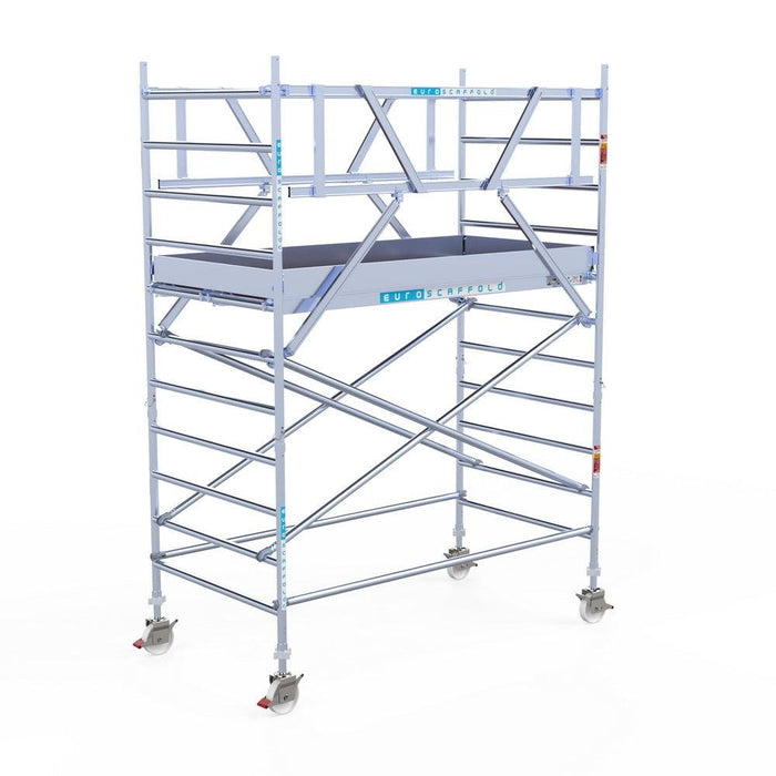 Rollgerüst Euroscaffold Professionell 135x250 4,2m Arbeitshöhe Carbonplattform freistehend - GerüstExpress