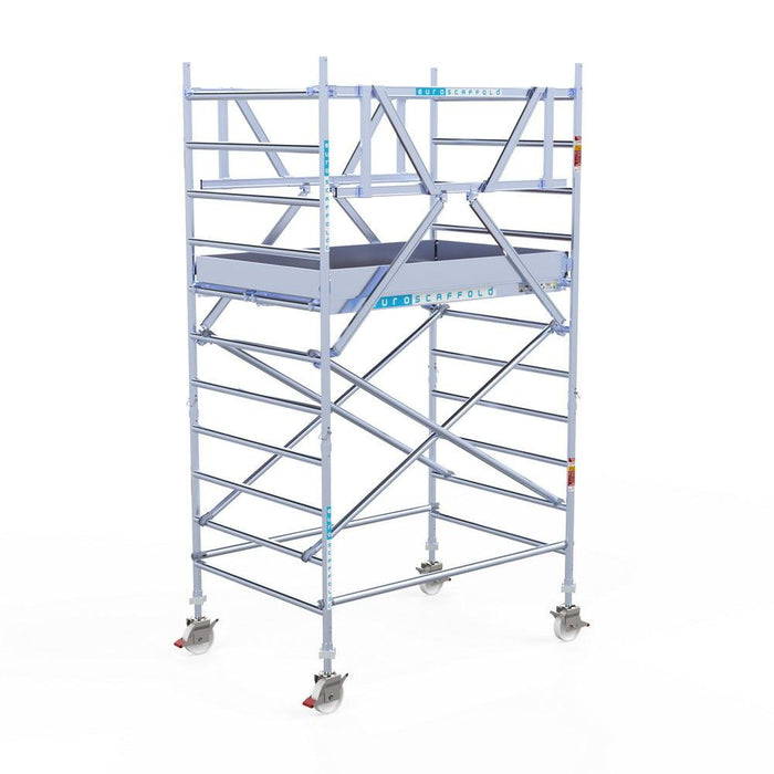 Rollgerüst Euroscaffold Professionell 135x190 4,2m Arbeitshöhe Carbonplattform freistehend - GerüstExpress