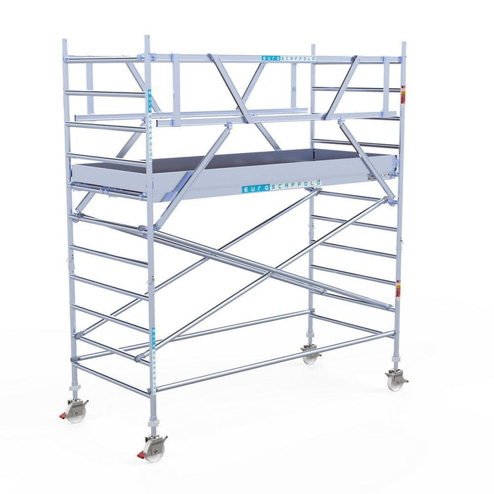 Rollgerüst Euroscaffold Professionell 135x305 4,2m Arbeitshöhe Carbonplattform freistehend - GerüstExpress
