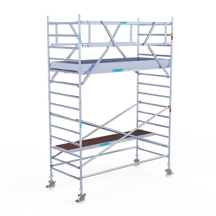 Rollgerüst Euroscaffold Professionell 135x305 5,2m Arbeitshöhe Carbonplattform freistehend - GerüstExpress