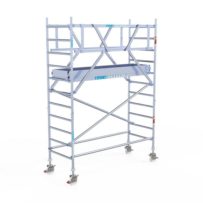 Rollgerüst Euroscaffold Professionell 90x250 4,2m Arbeitshöhe Carbonplattform freistehend - GerüstExpress