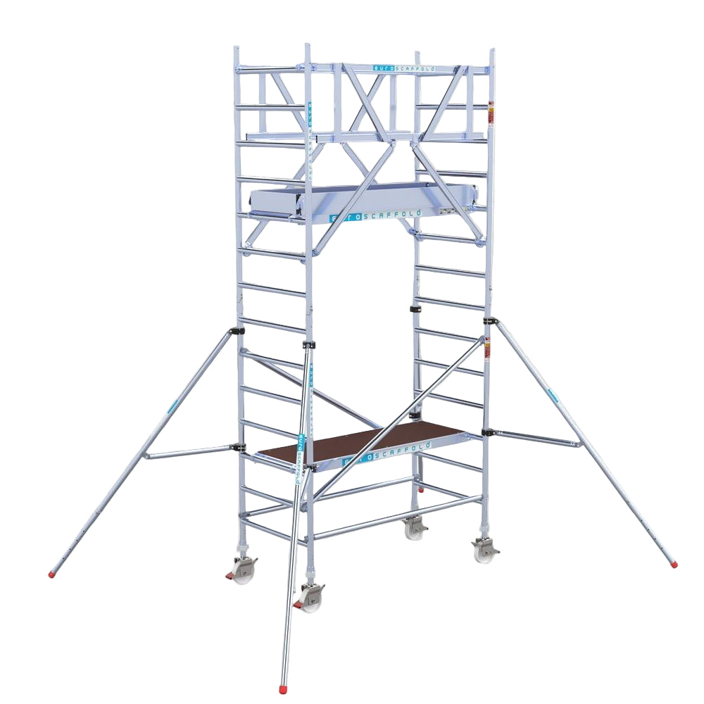 Rollgerüst Euroscaffold Professionell 90x190 5,2m Arbeitshöhe Carbonplattform freistehend - GerüstExpress