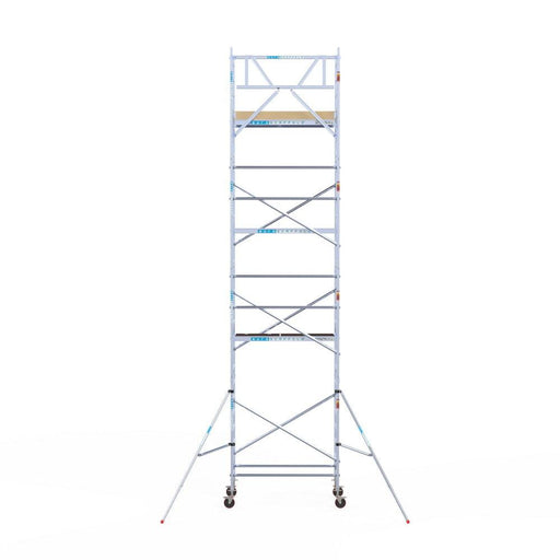 Rollgerüst Euroscaffold Basic 90x190 9,2m Arbeitshöhe an der Fassade - GerüstExpress