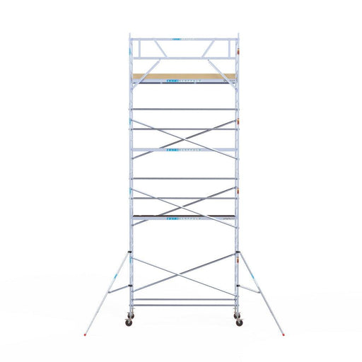 Rollgerüst Euroscaffold Basic 90x305 9,2m Arbeitshöhe an der Fassade - GerüstExpress