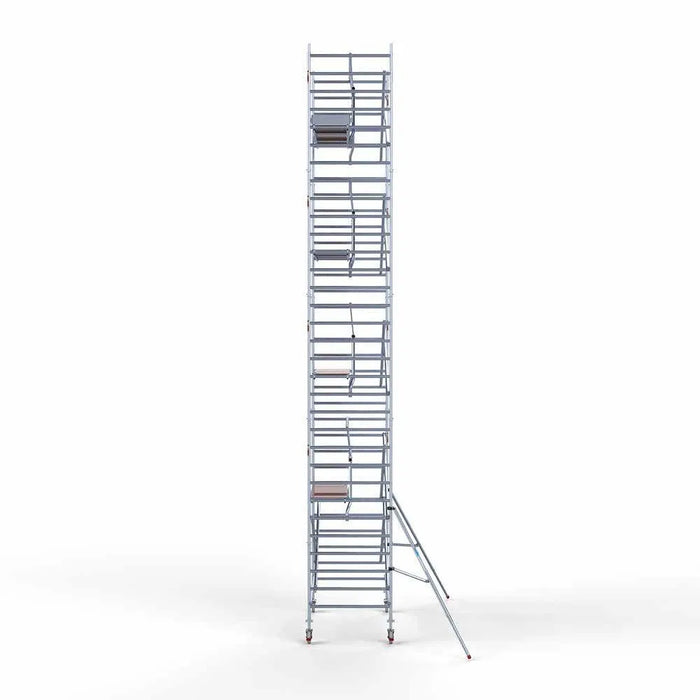 Abschließbarer Gerüstanhänger 250 + Rollgerüst Standard 135x250 10,2m Arbeitshöhe einfaches Sicherheitsgeländer - Gerüstexpress.de