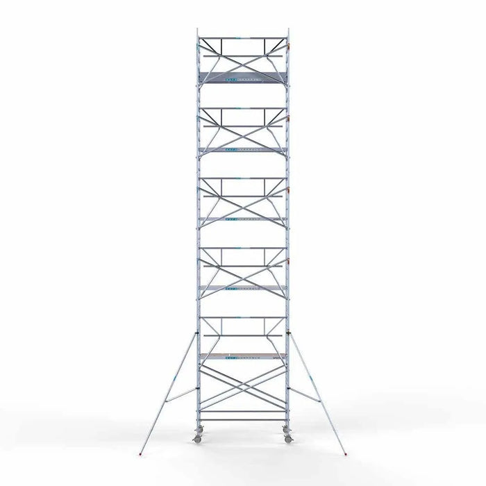 Abschließbarer Gerüstanhänger 250 + Rollgerüst Standard 135x250 12,2m Arbeitshöhe einfaches Sicherheitsgeländer - Gerüstexpress.de