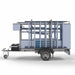 Abschließbarer Gerüstanhänger 250 + Rollgerüst Standard 135x250 8,2m Arbeitshöhe einfaches Sicherheitsgeländer - Gerüstexpress.de